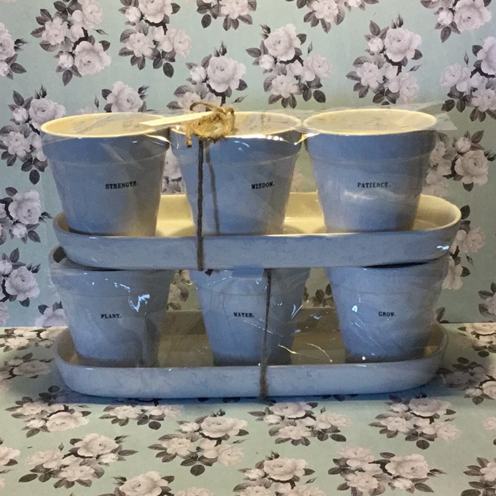 Rae Dunn Flower pot set